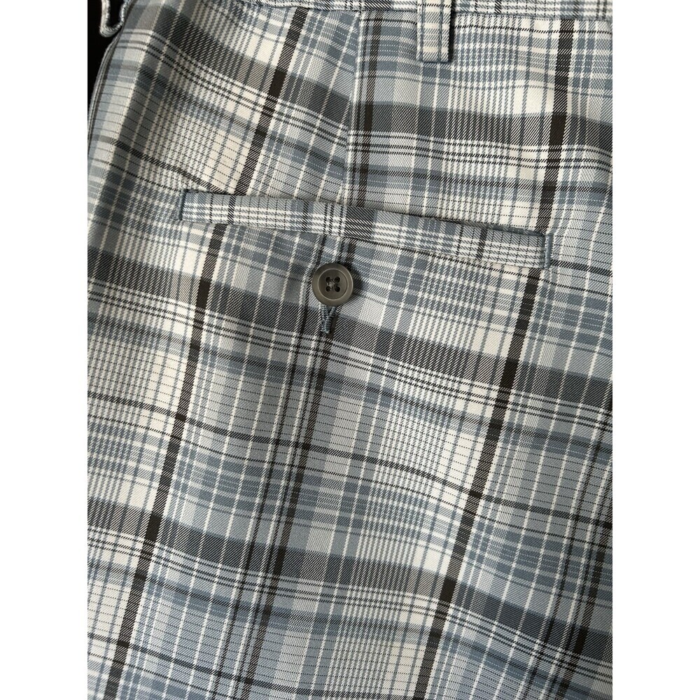 Haggar Sz 38 Men’s Shorts, Blue Plaid, 10” Inseam Adjustable Waist. Nice Quality - Picture 5 of 7